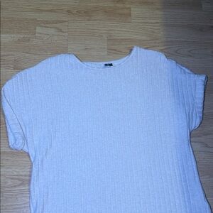 Oatmeal Ribbed Short Sleeve Top